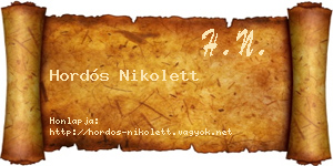 Hordós Nikolett névjegykártya